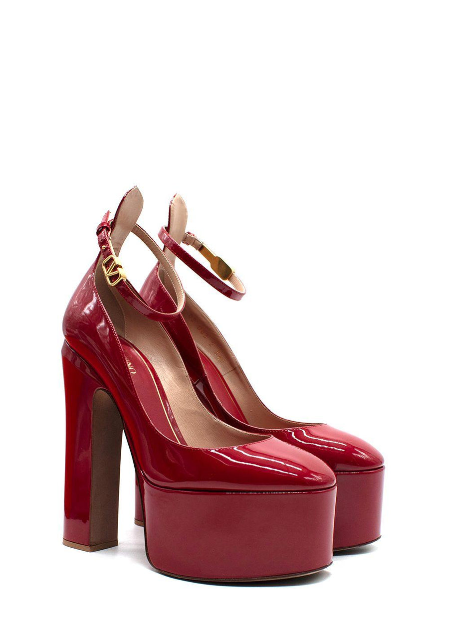 Valentino Ruby Leather Platform Pumps