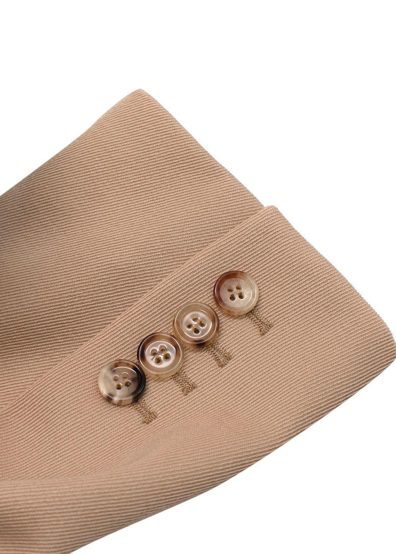 Chloe Beige Double Breasted Cinched Waist Blazer