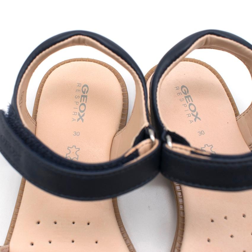 Geox Kids Navy Embroidered Sandals