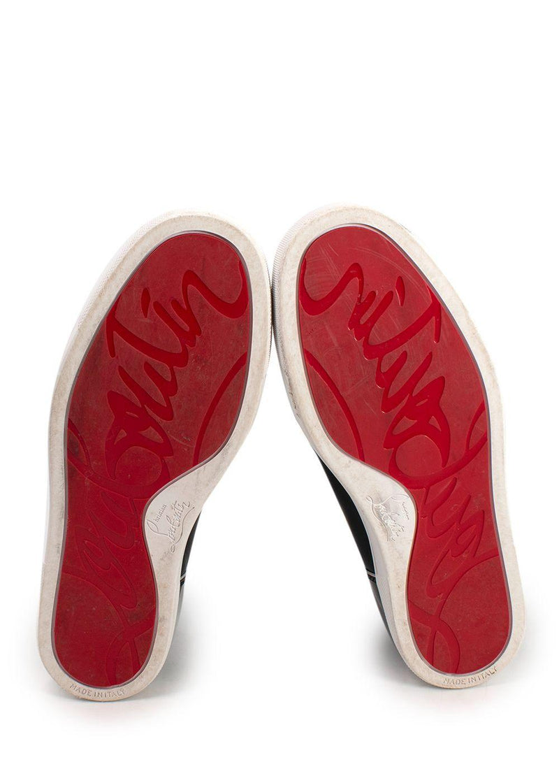 Christian Louboutin Black Patent Leather Fun Louis High top Sneakers