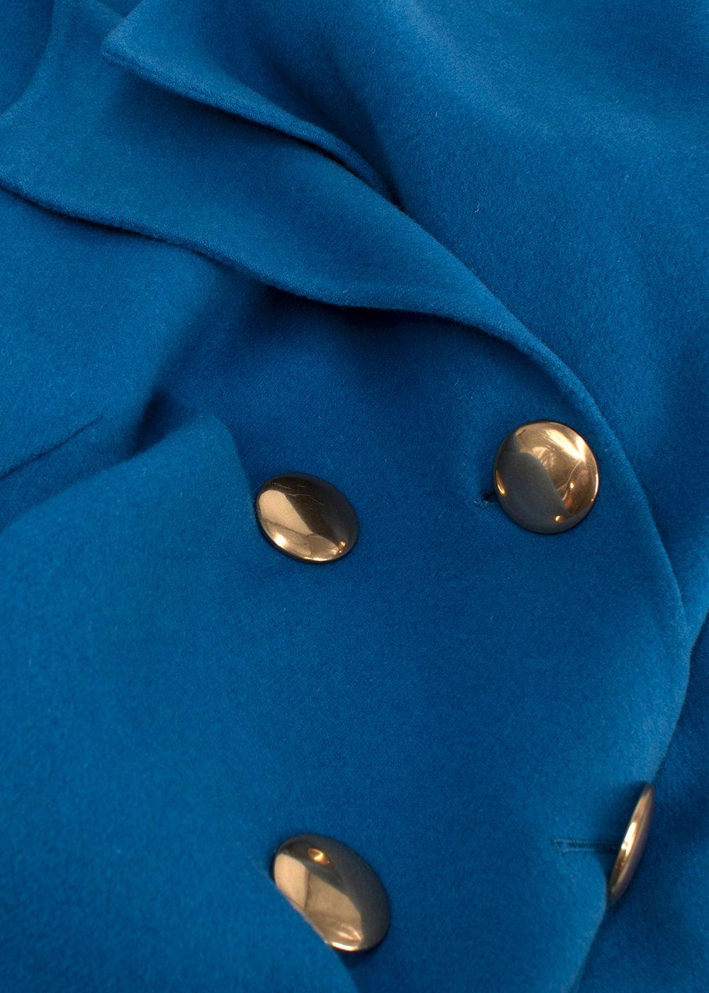 Marni Blue Short Sleeve Double Breasted Jacket with Gold Buttons