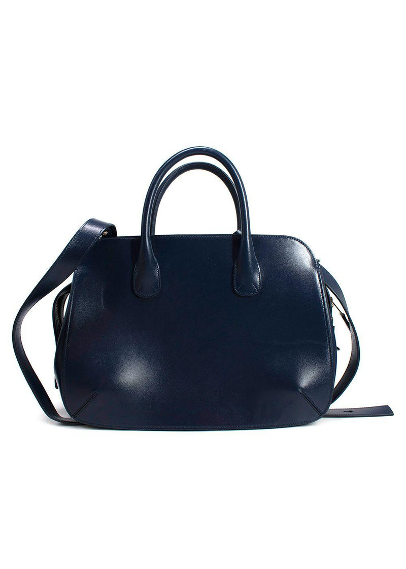 Giorgio Armani Blue Palmellato Leather Large La Prima tote bag