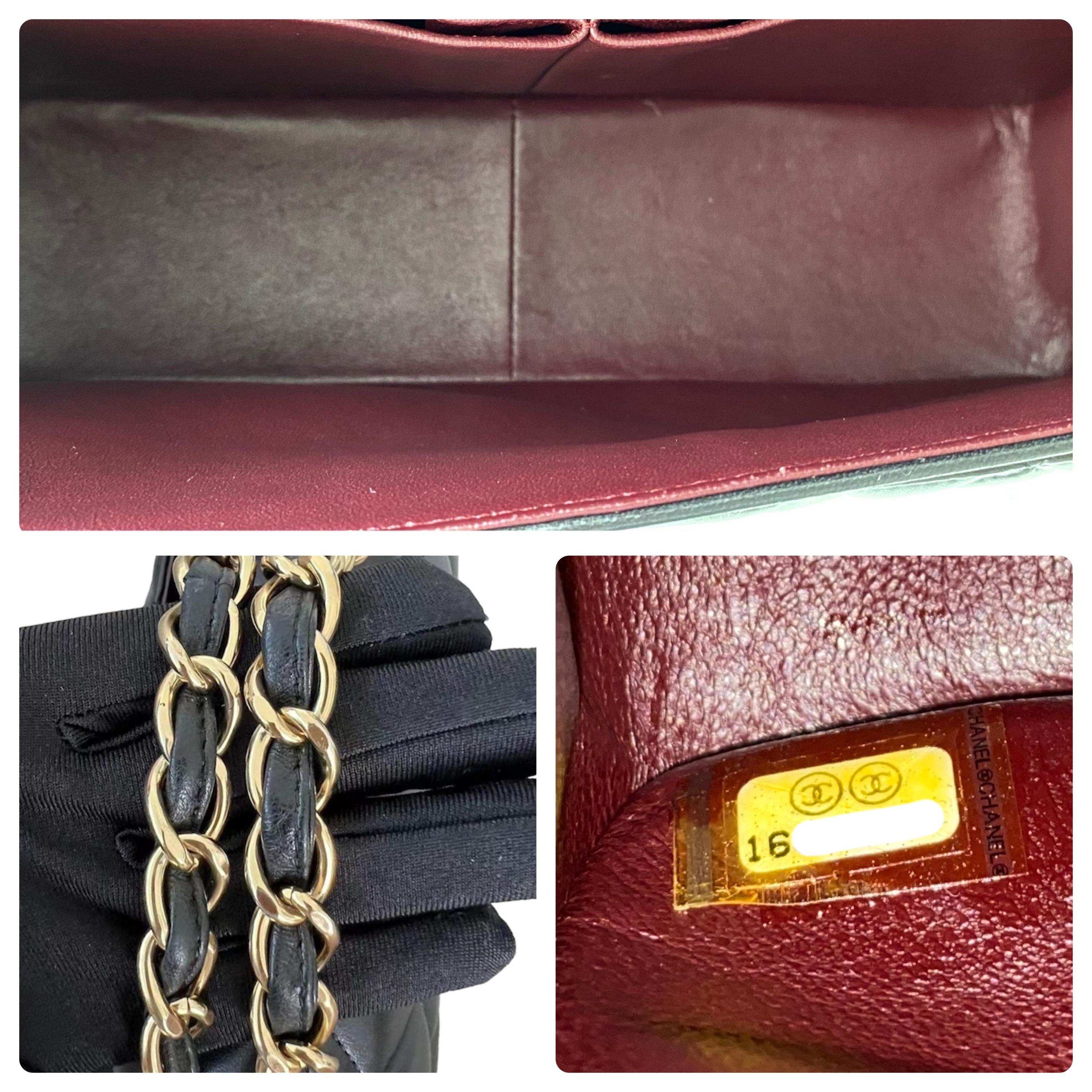 Quilted Black Lambskin Douple Flap Bag