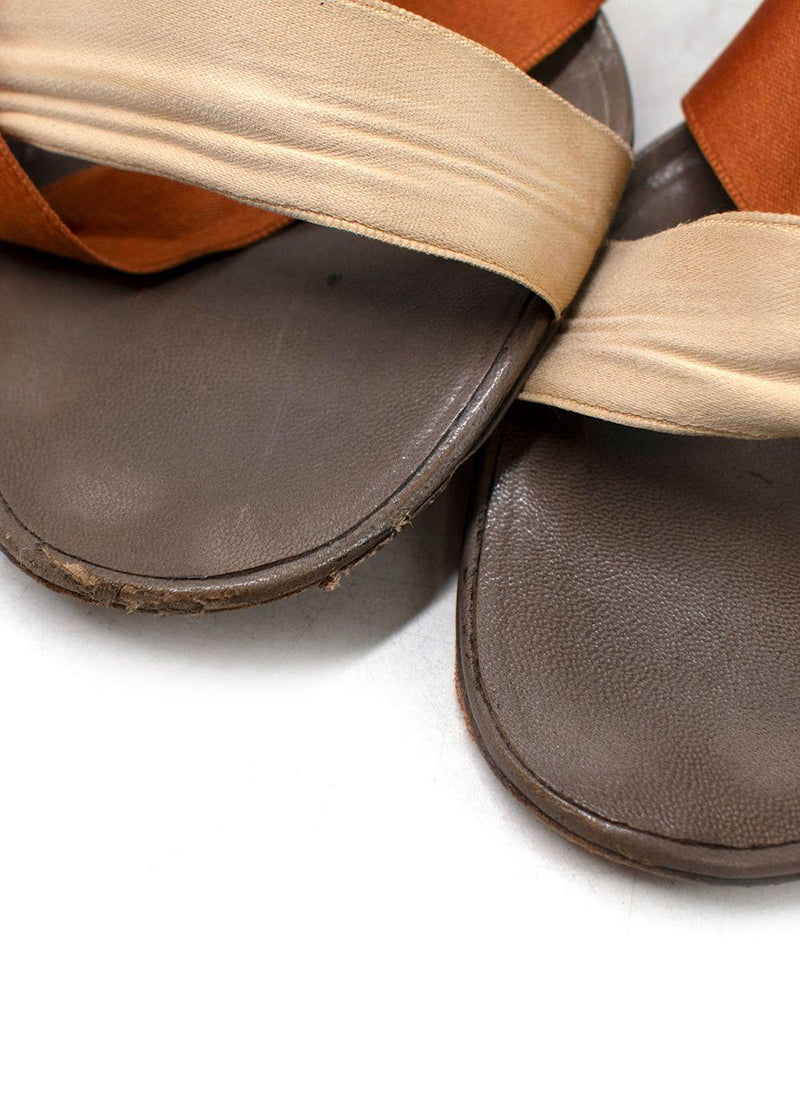 The Row Ribbons Leather and Satin Sandals