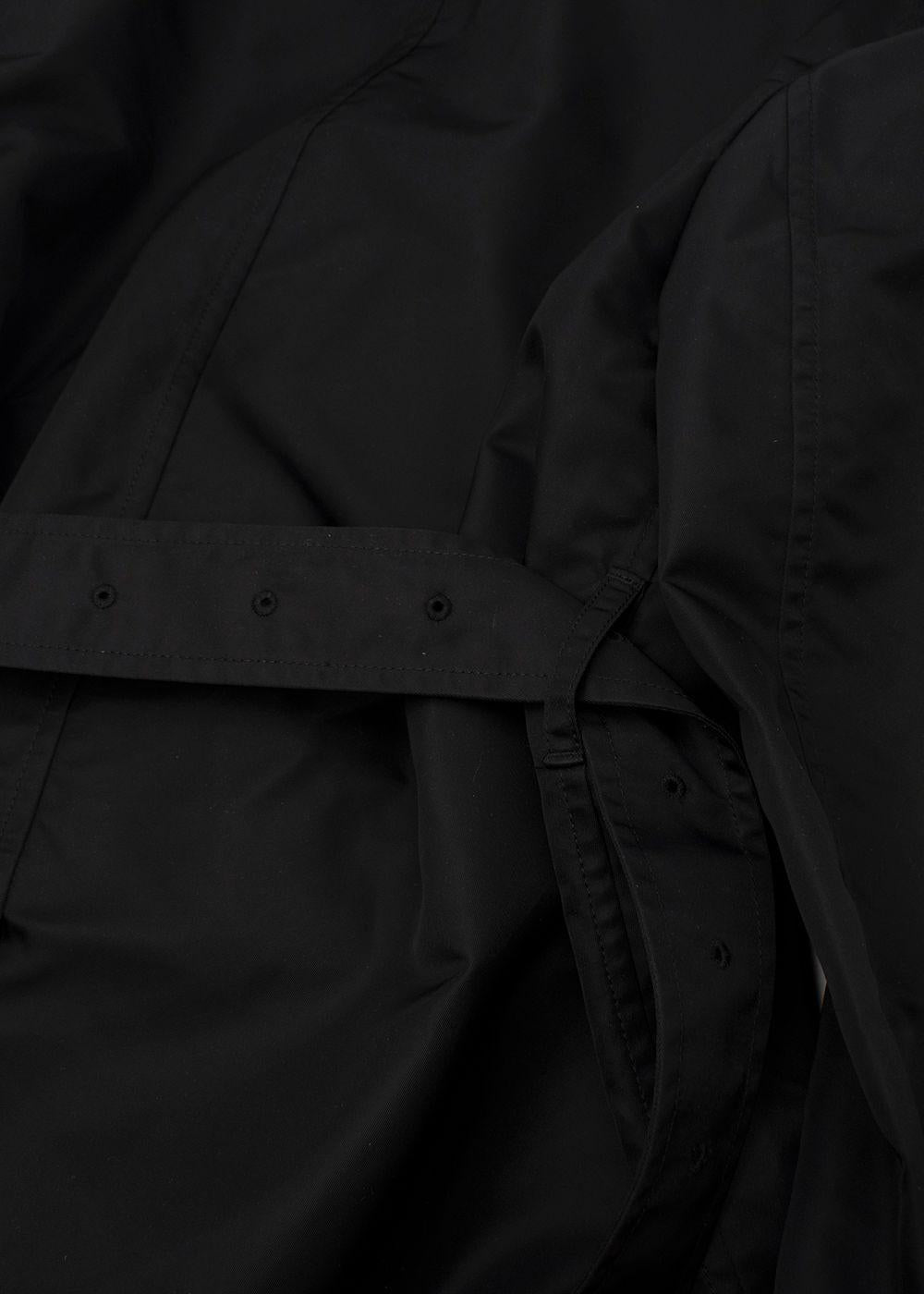 Bottega Veneta Black gabardine short trench coat