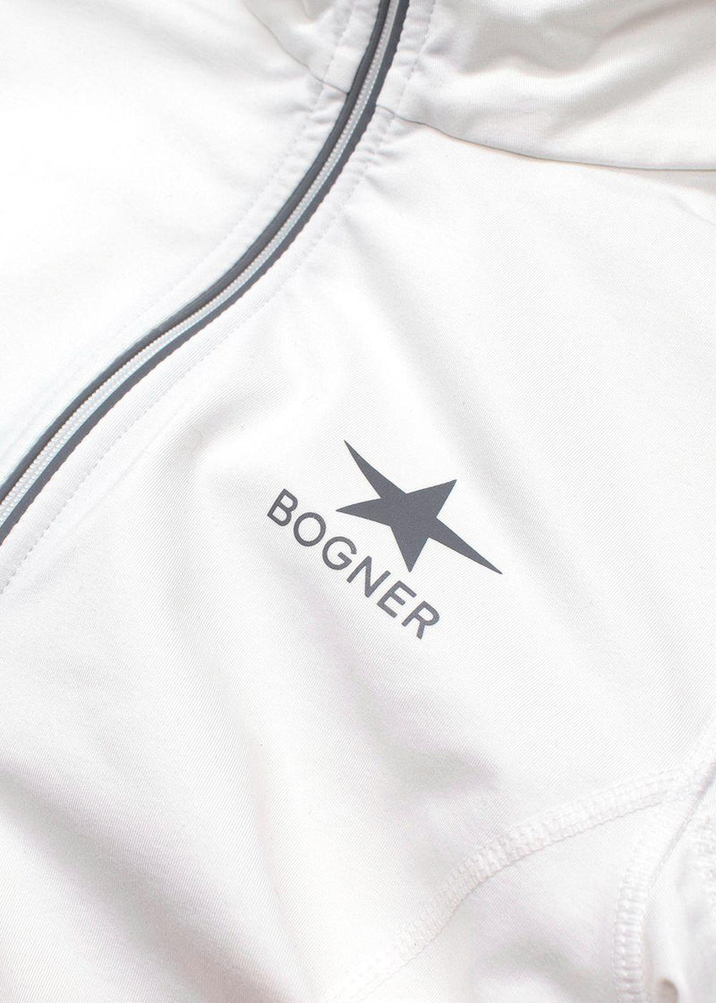 Bogner White Quarter Zip Logo Baselayer