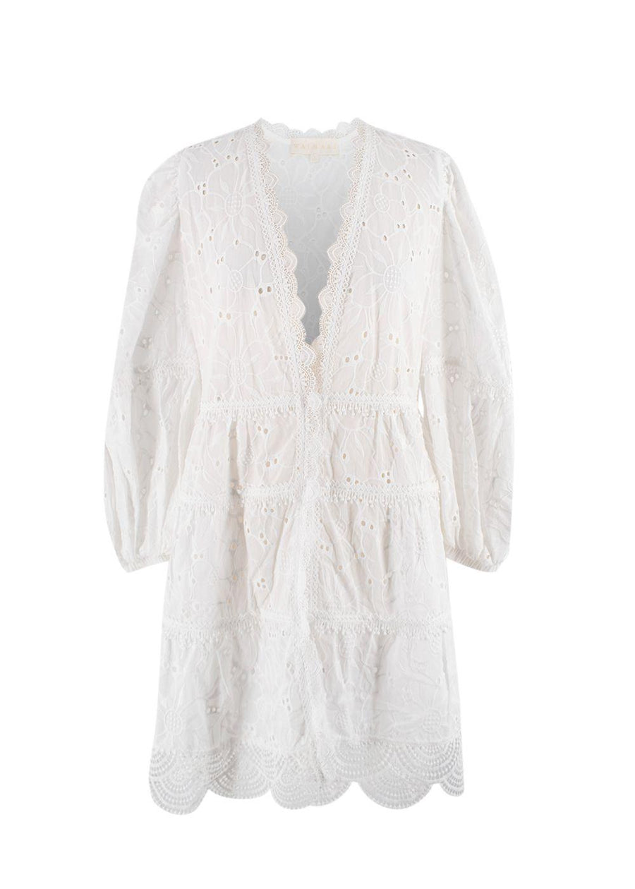 Waimari White Embroidered Mini Dress