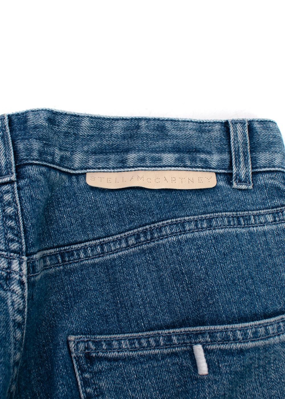 Stella McCartney Blue Fringed Detail Straight Leg jeans