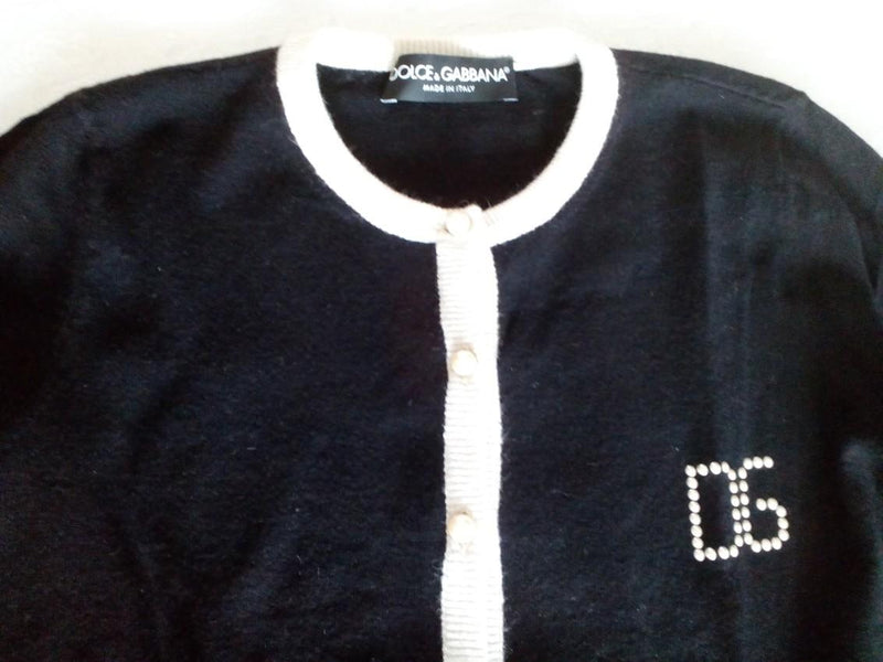 Dolce & Gabbana Black & White Knit Cardigan