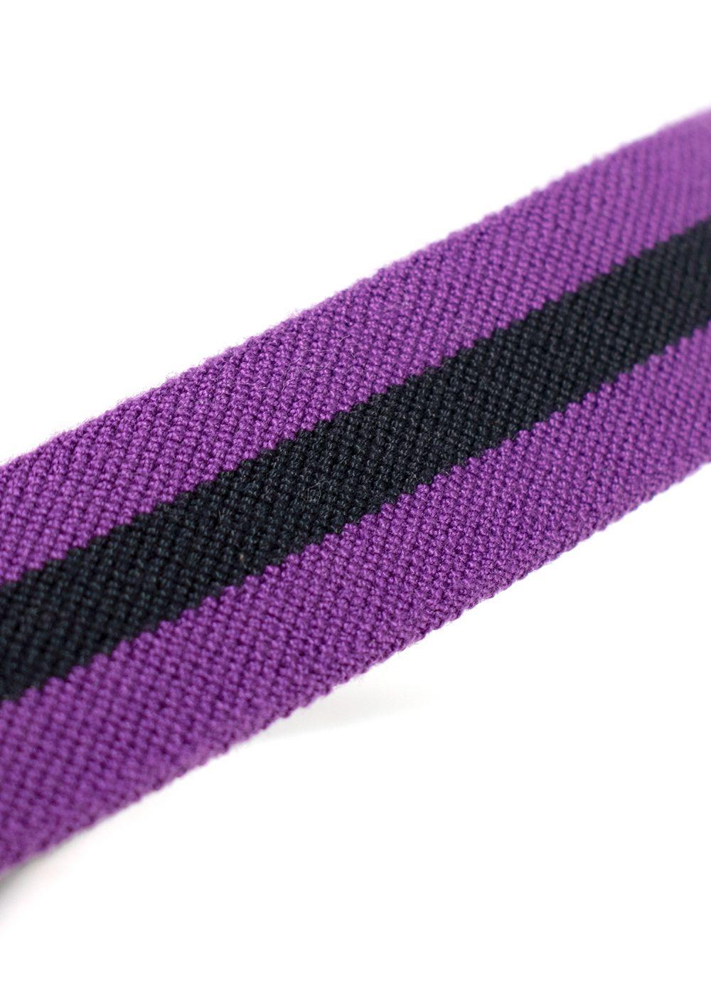 Carolina Hererra Brown Leather & Purple Canvas Belt