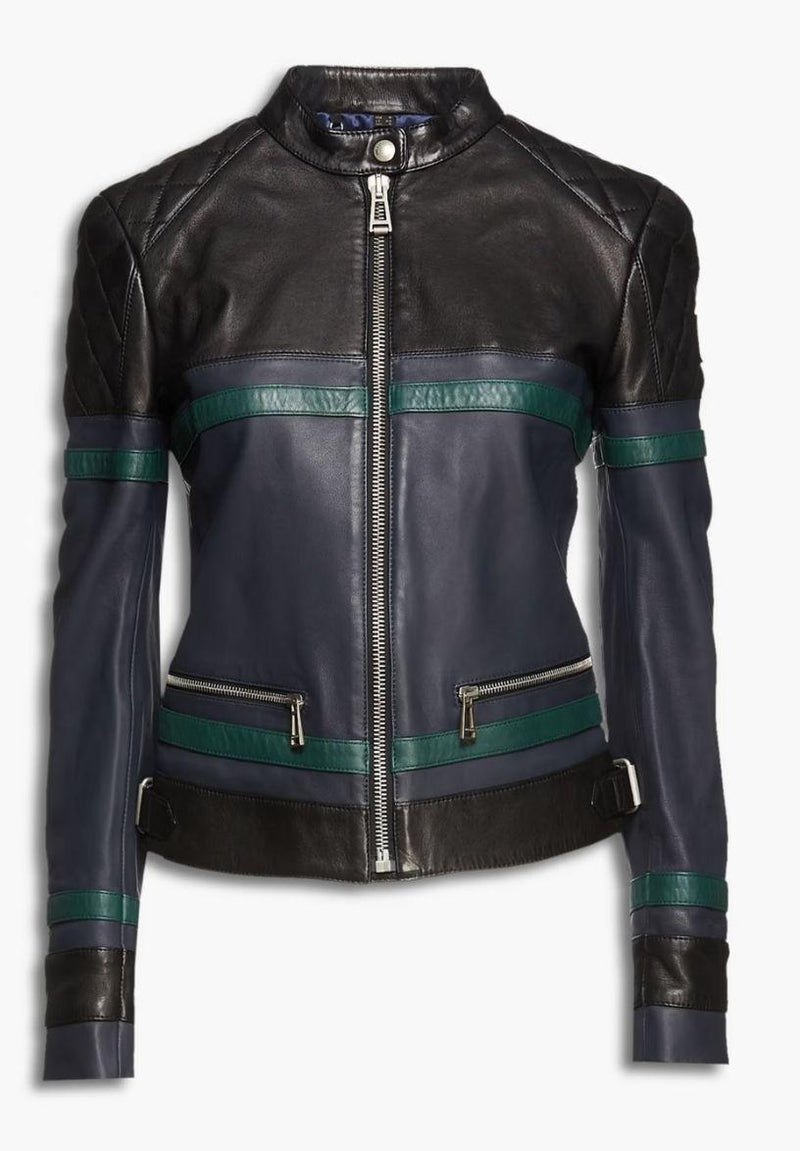 Belstaff Velocette Colour Black Leather Racing Jacket