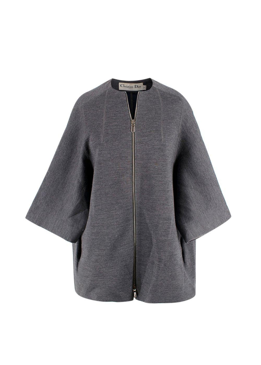 Dior Grey Virgin Wool Blend Double Zip Jacket