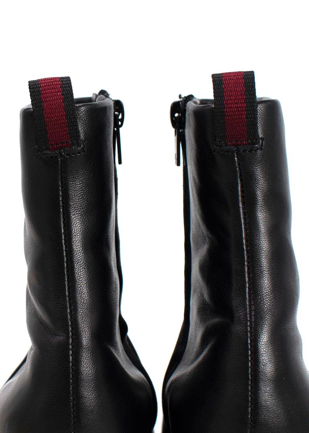 Robert Clergerie Black Leather Platform Ankle Boot