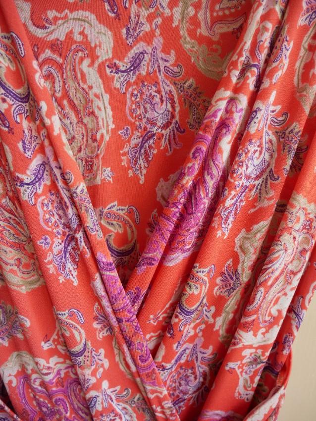 Etro Paisley Print Sleeveless Draped Dress