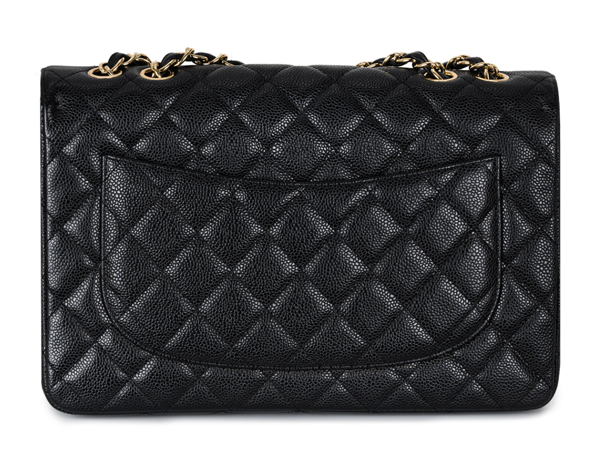 Chanel Black Caviar Jumbo Classic Single Flap Bag