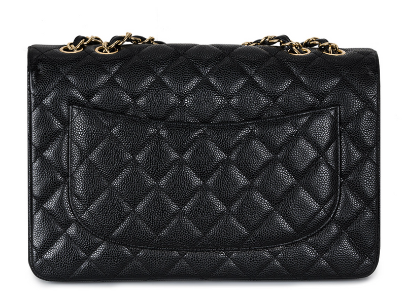 Chanel Black Caviar Jumbo Classic Single Flap Bag
