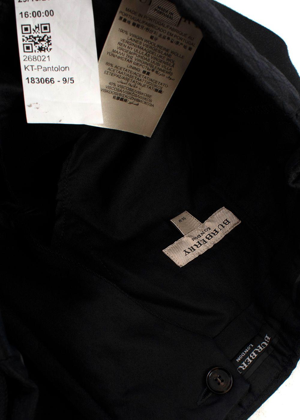 Burberry Black Tailored Wool Trousers