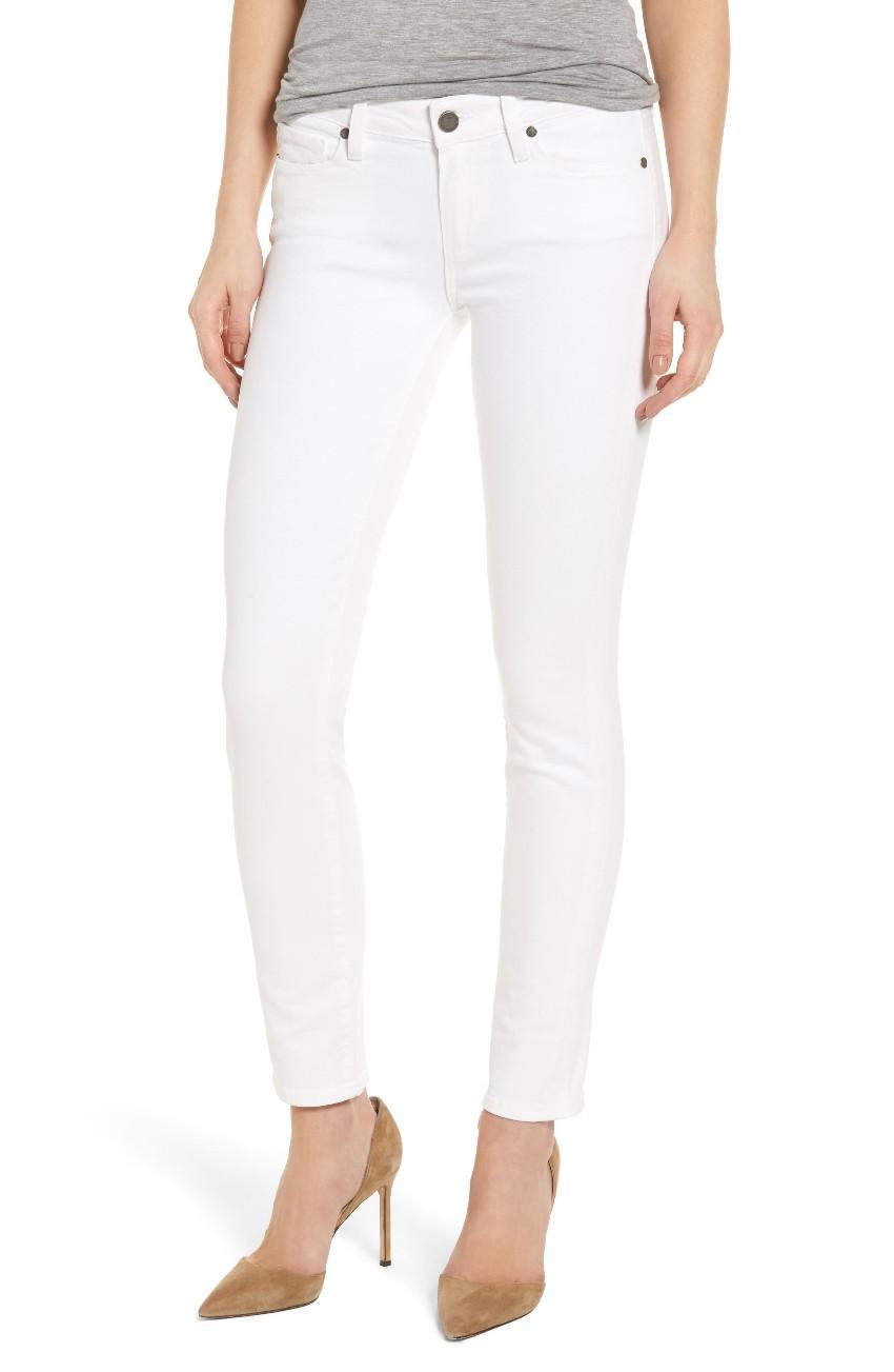 Paige White Denim Skyline Ankle Peg Jeans