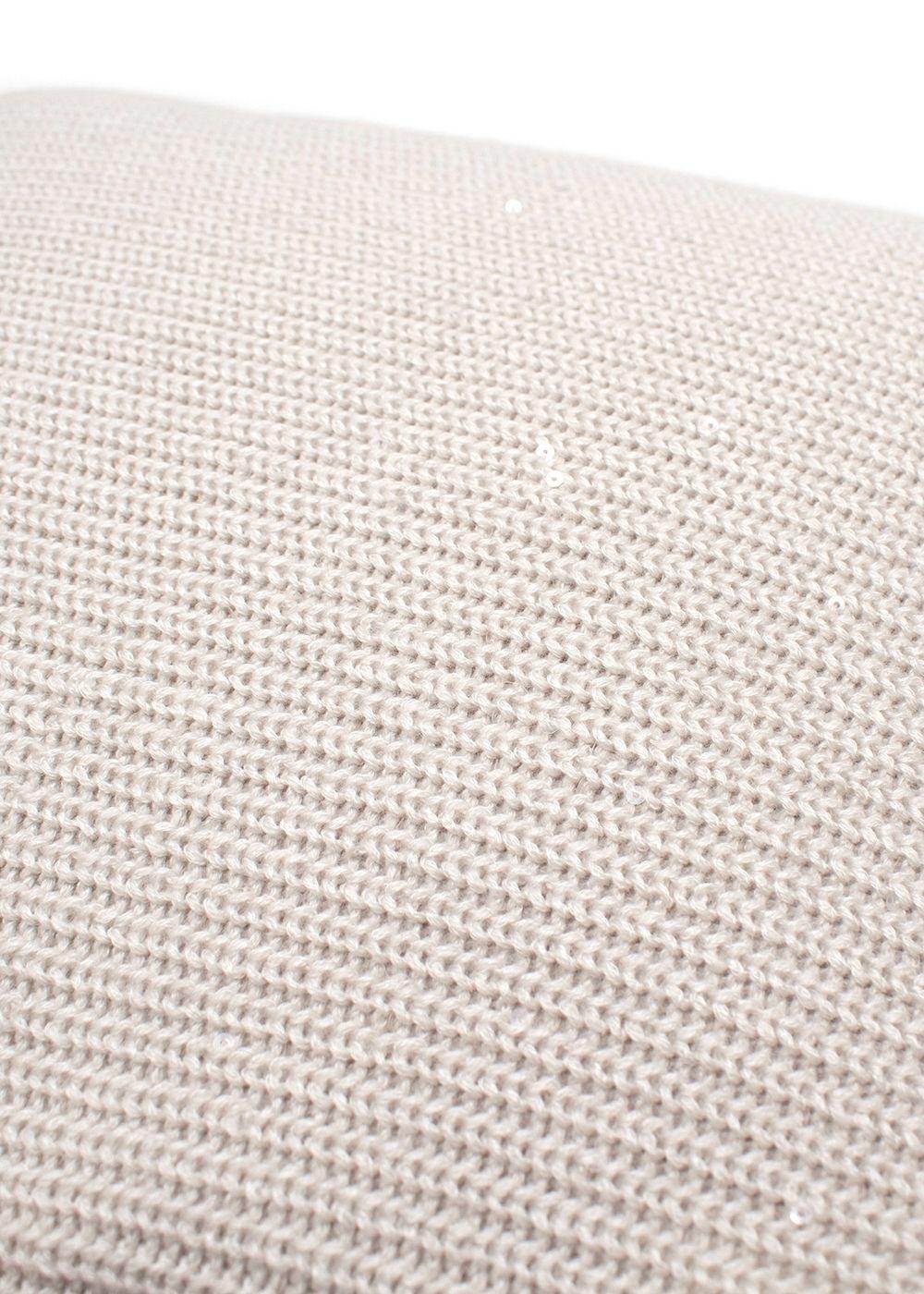 Brunello Cuccinelli Stone Cashmere-Blend Knitted Cushion, 40x40cm