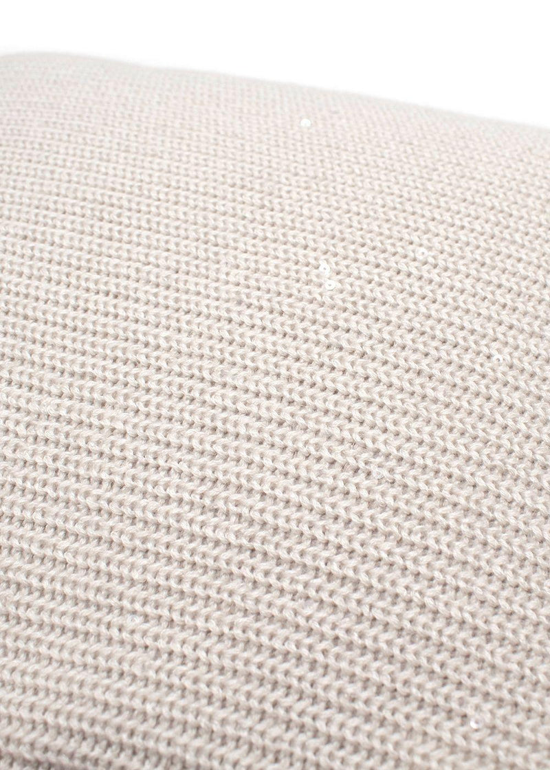 Brunello Cuccinelli Stone Cashmere-Blend Knitted Cushion, 40x40cm