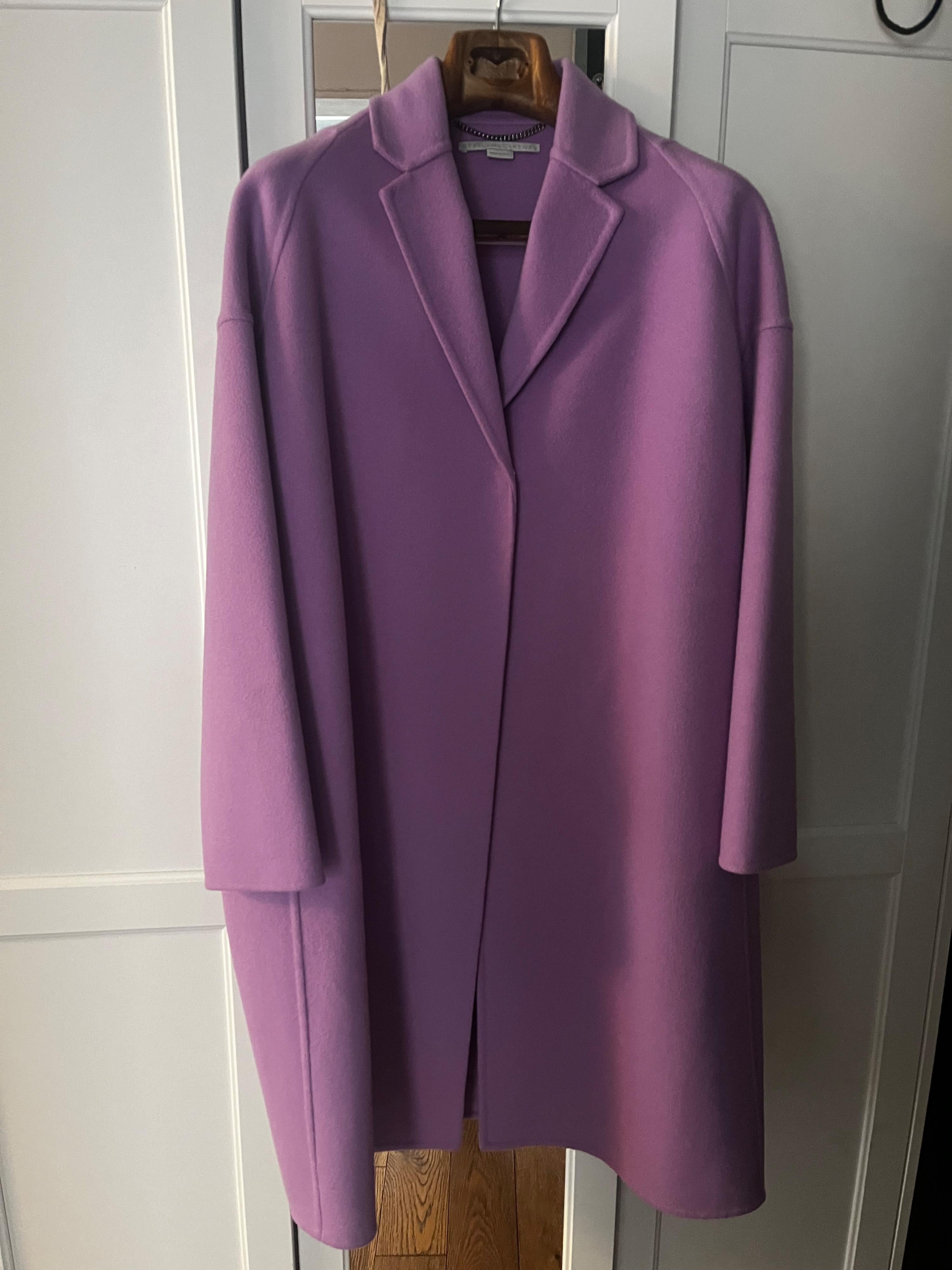 Stella McCartney Purple Wool Overcoat
