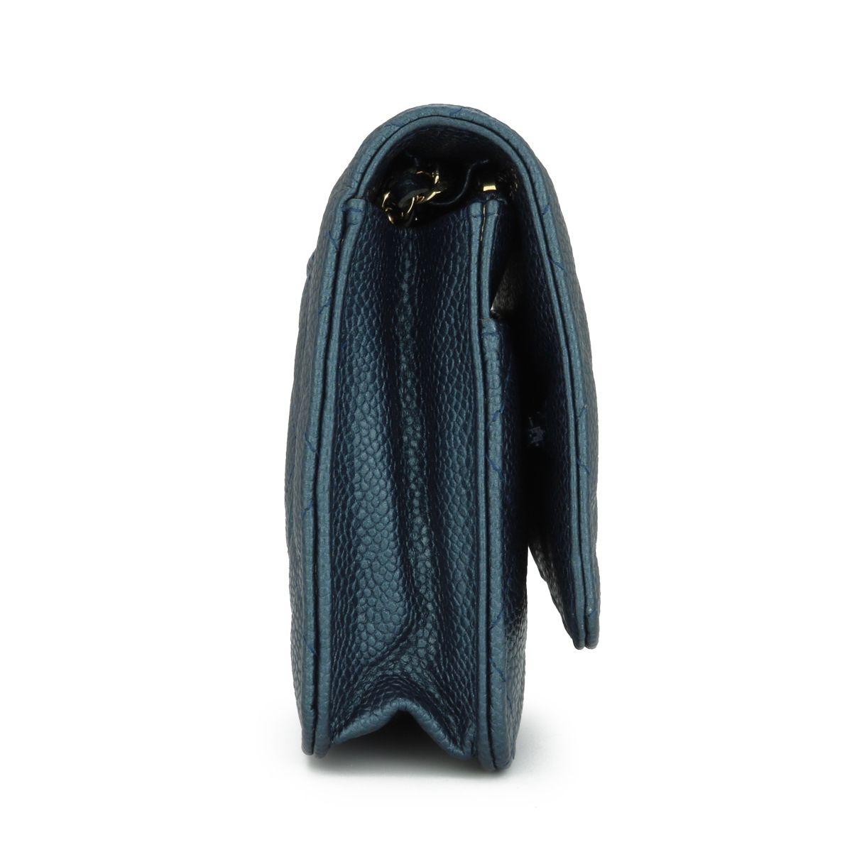Chanel Teal Caviar Leather Wallet on Chain