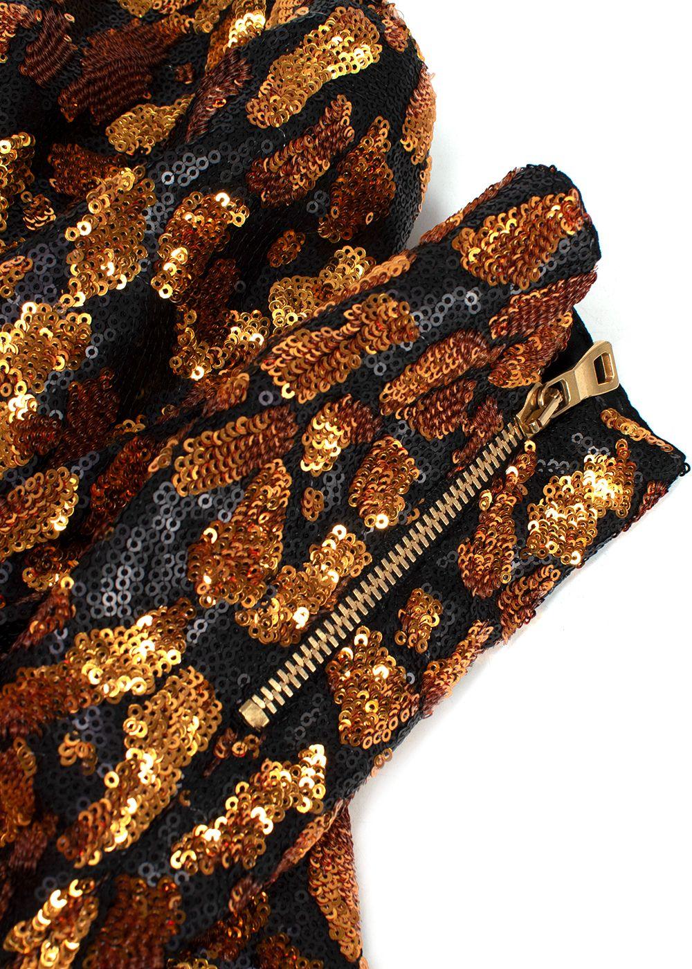 Balmain sequin bronze  & gold mini dress