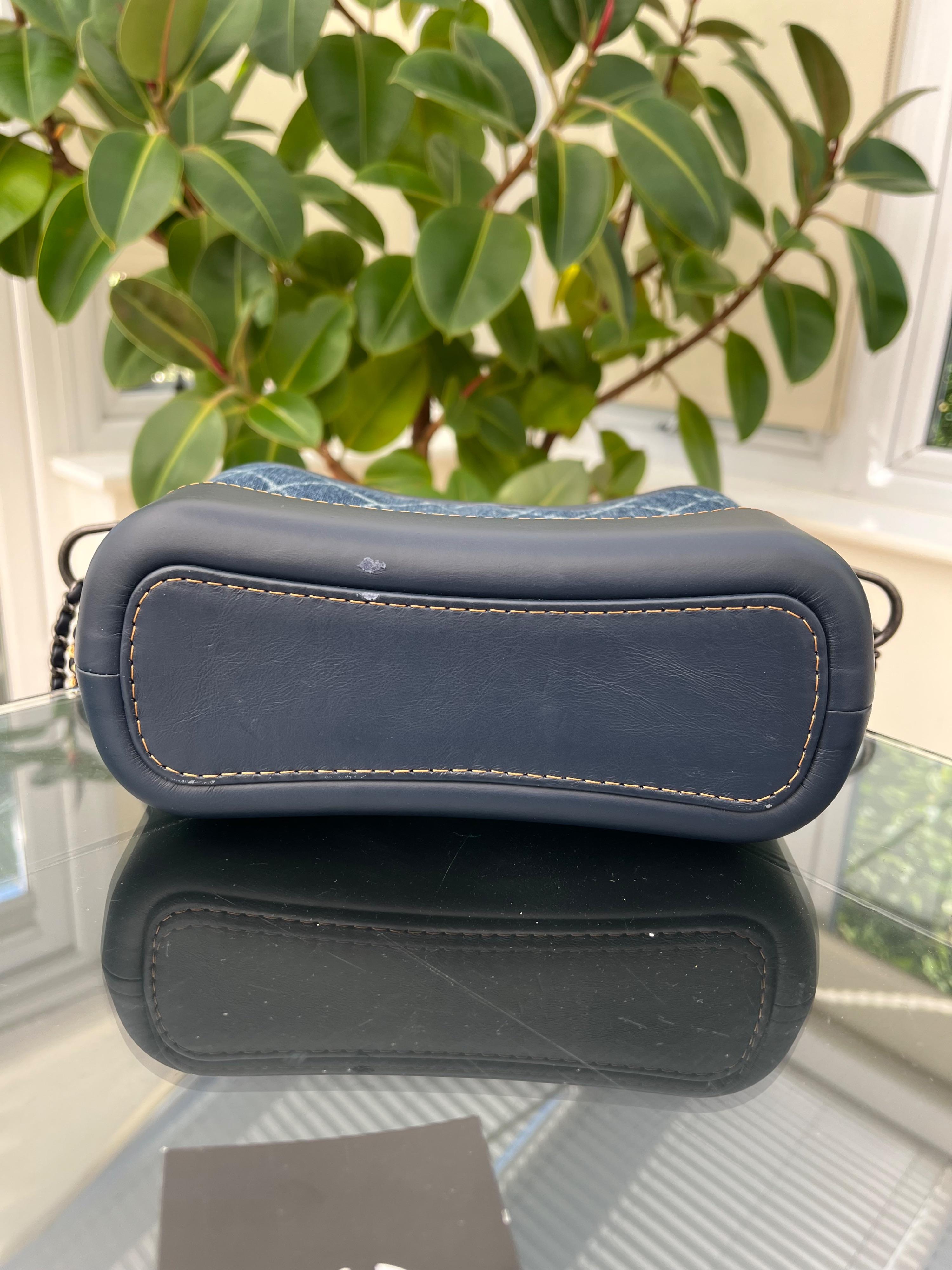 Chanel Small Denim and Calfskin Gabrielle Hobo
