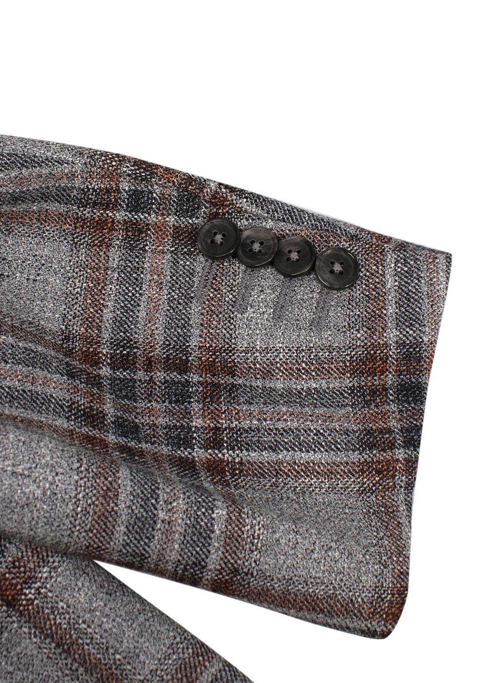 Pal Zileri Vicenza Grey Check Wool, Linen & Silk Blazer