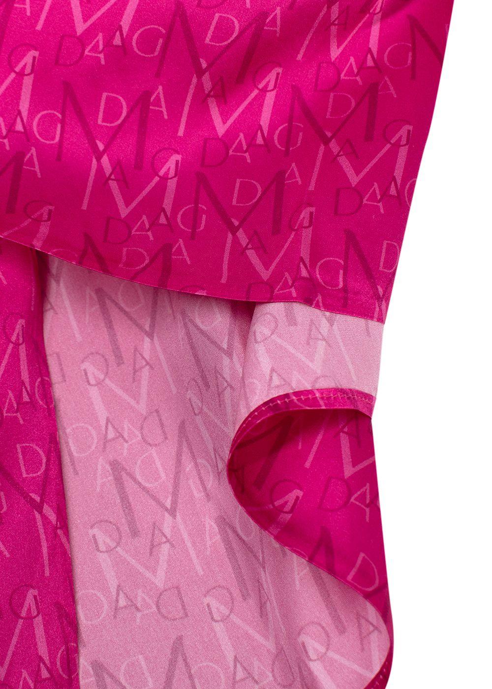 Magda Butrym Pink Monogram Silk Midi Skirt