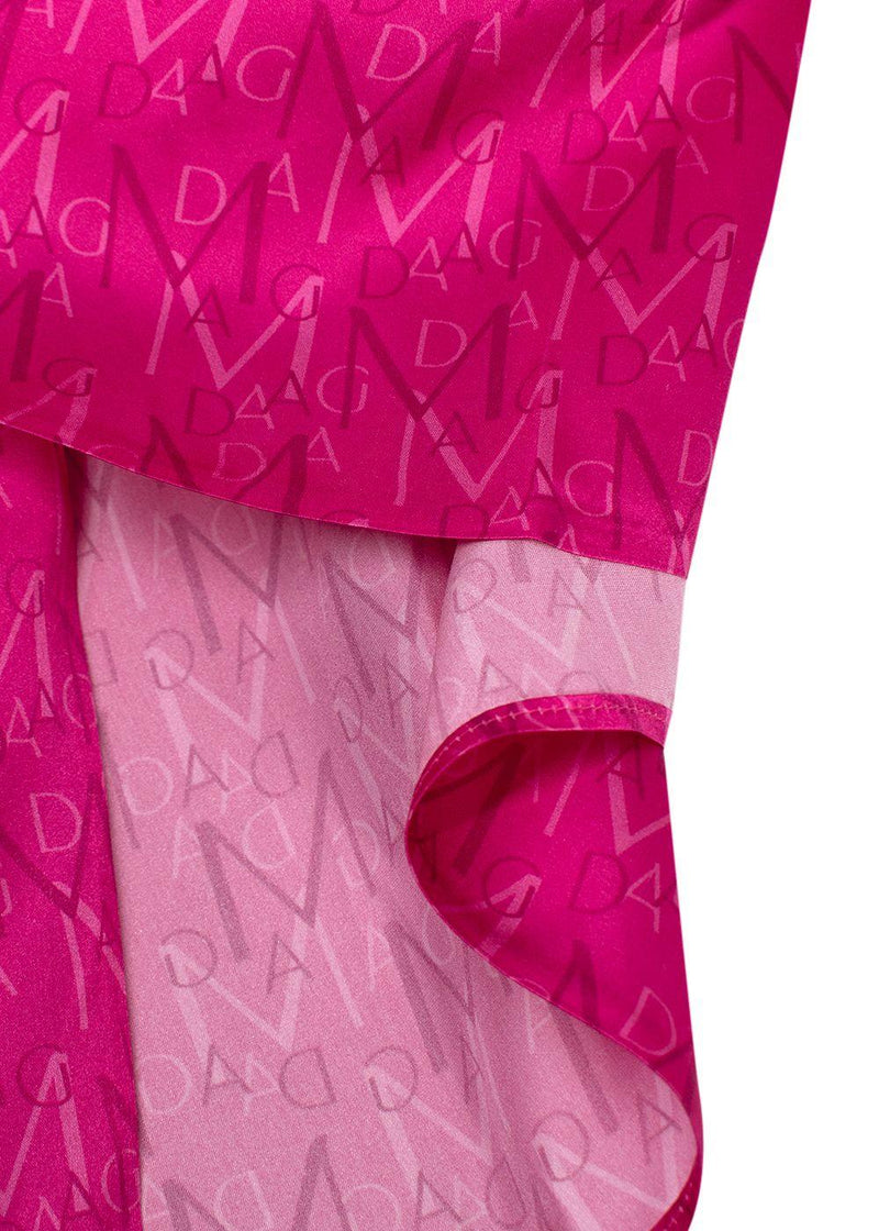 Magda Butrym Pink Monogram Silk Midi Skirt