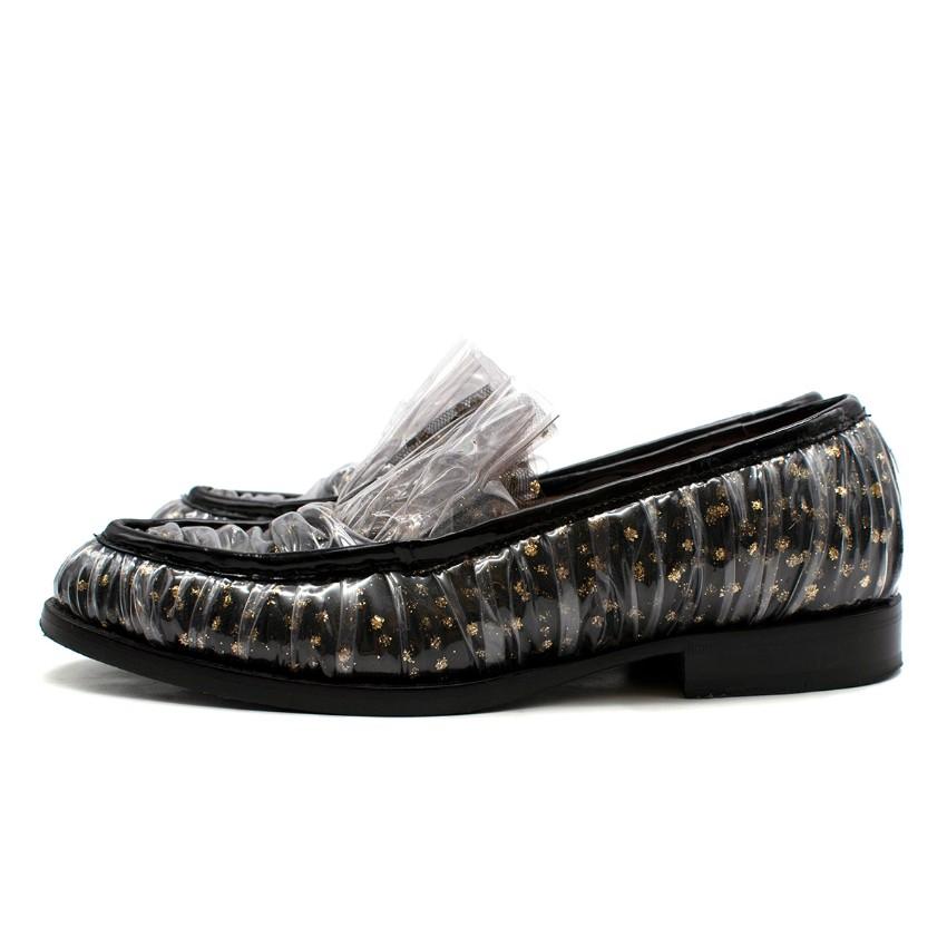 Midnight 00 Black Tulle & PVC Polka Dot Antoinette Loafers