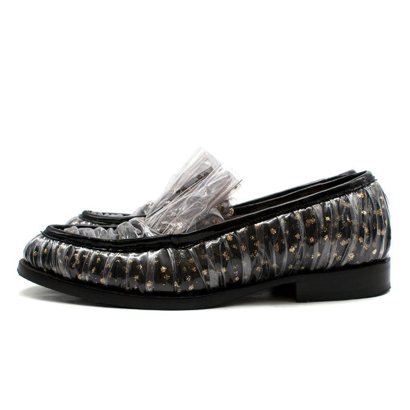 Midnight 00 Black Tulle & PVC Polka Dot Antoinette Loafers