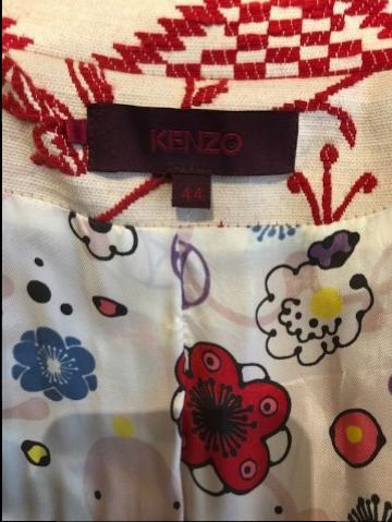 Kenzo Cream & Red Embroidered Coat