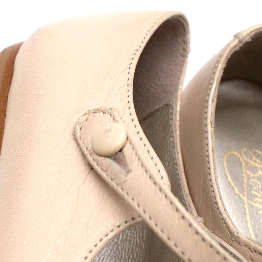 Bonpoint Vanilla Caprin Leather Mary-Jane Shoes