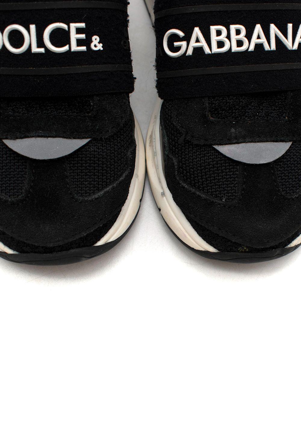 Black suede & mesh logo trainers