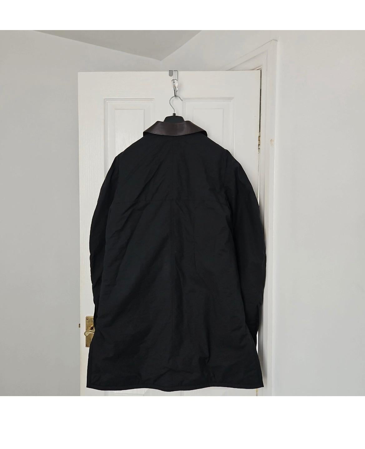 Loewe Black Leather Collared Jacket/Coat