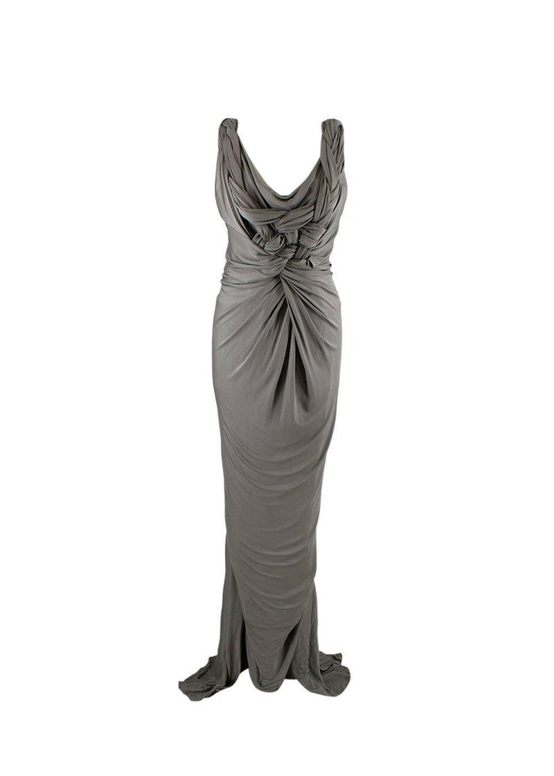 Donna Karan Braided Front Twist Gown