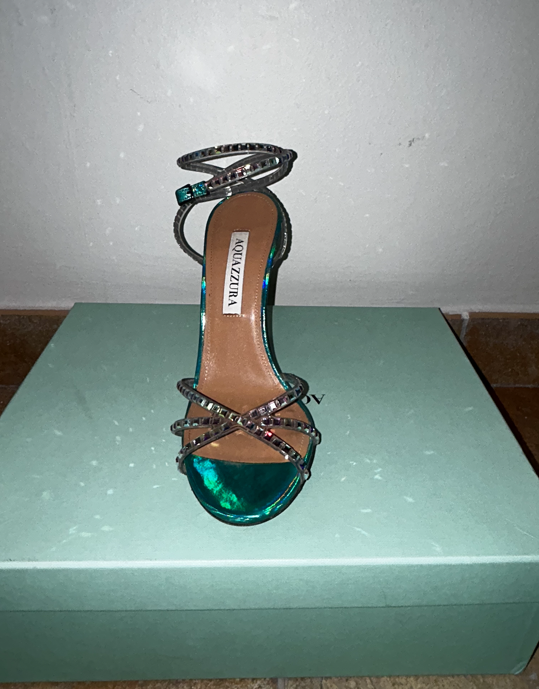 Crystal Embellished Dance Plexi Sandals