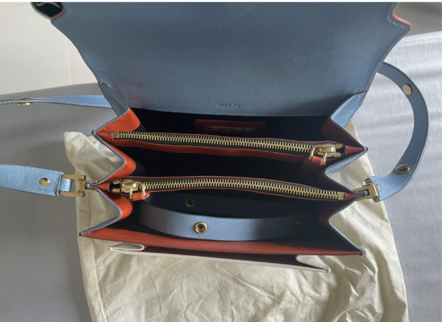 Grained Leather Multicoloured Trunk Bag