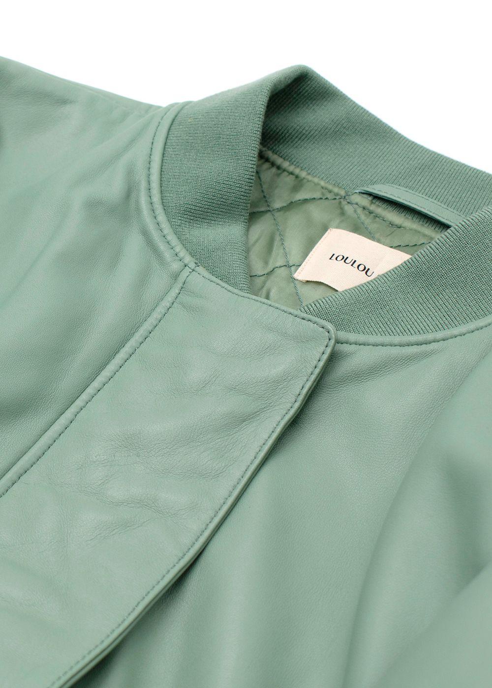 Lou Lou Studio Mint Brava Oversized Leather Bomber Jacket