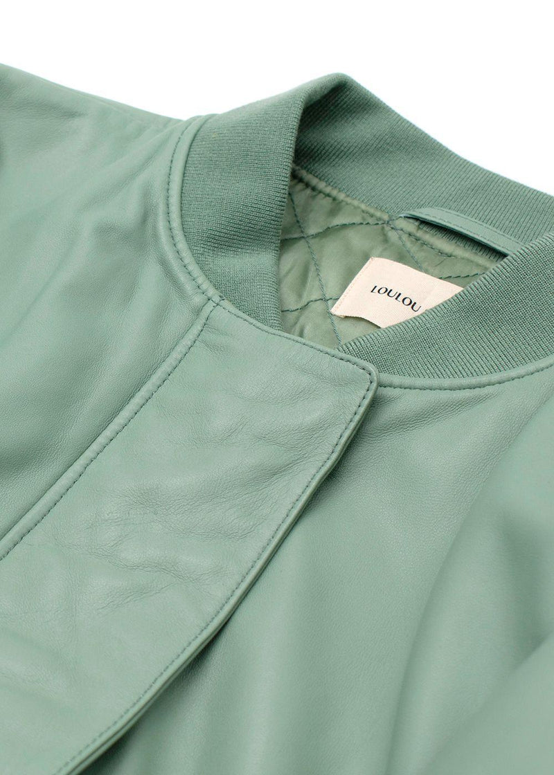 Lou Lou Studio Mint Brava Oversized Leather Bomber Jacket