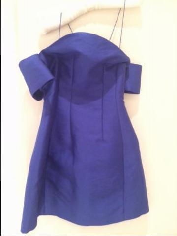 Carven strapless blue dress
