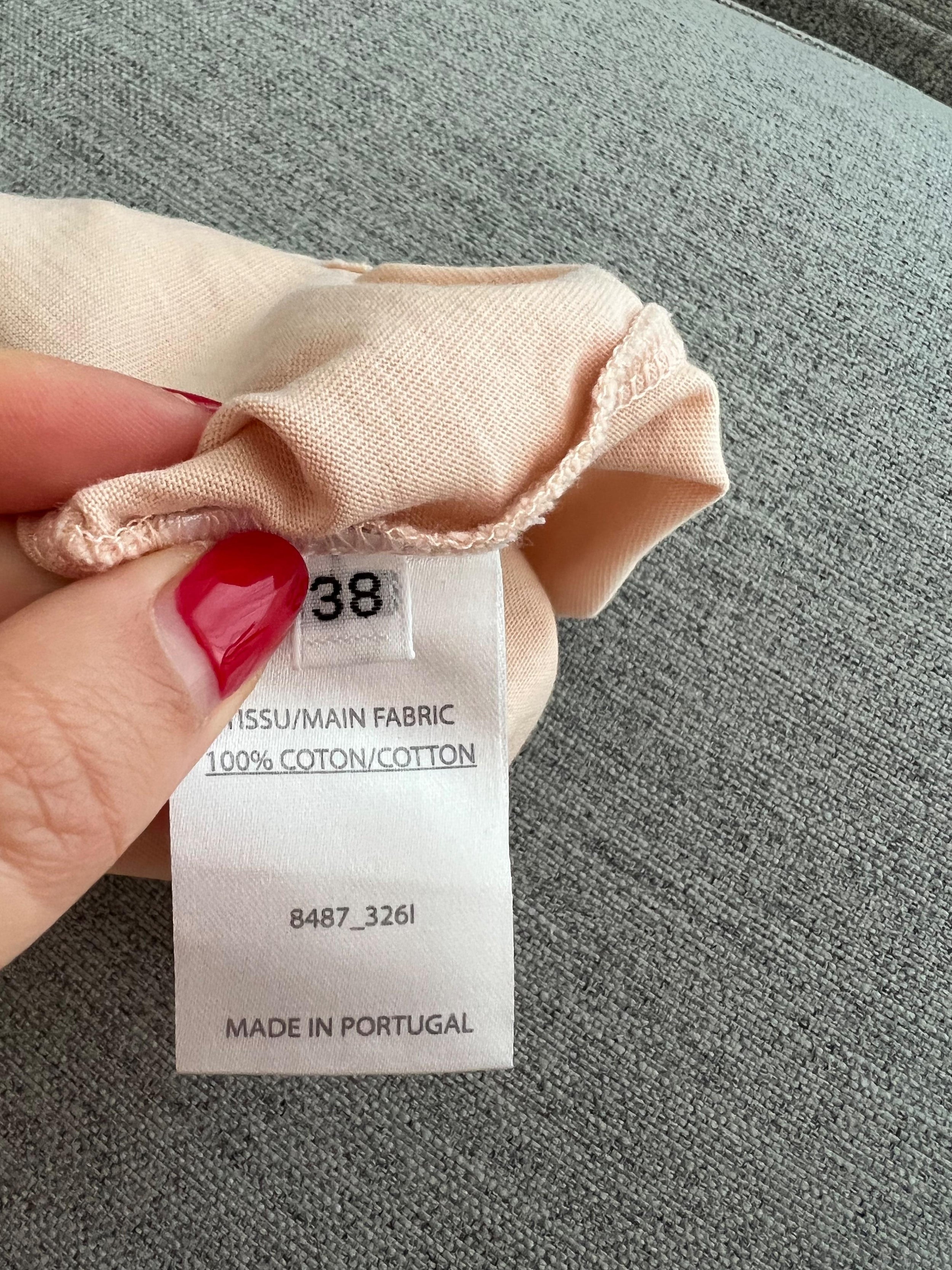 Pale pink cotton jersey logo T-shirt