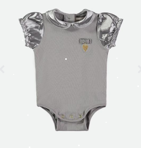 Angels Face Ash Grey Satin Sleeve Baby Grow & Trinity Tutu Skirt