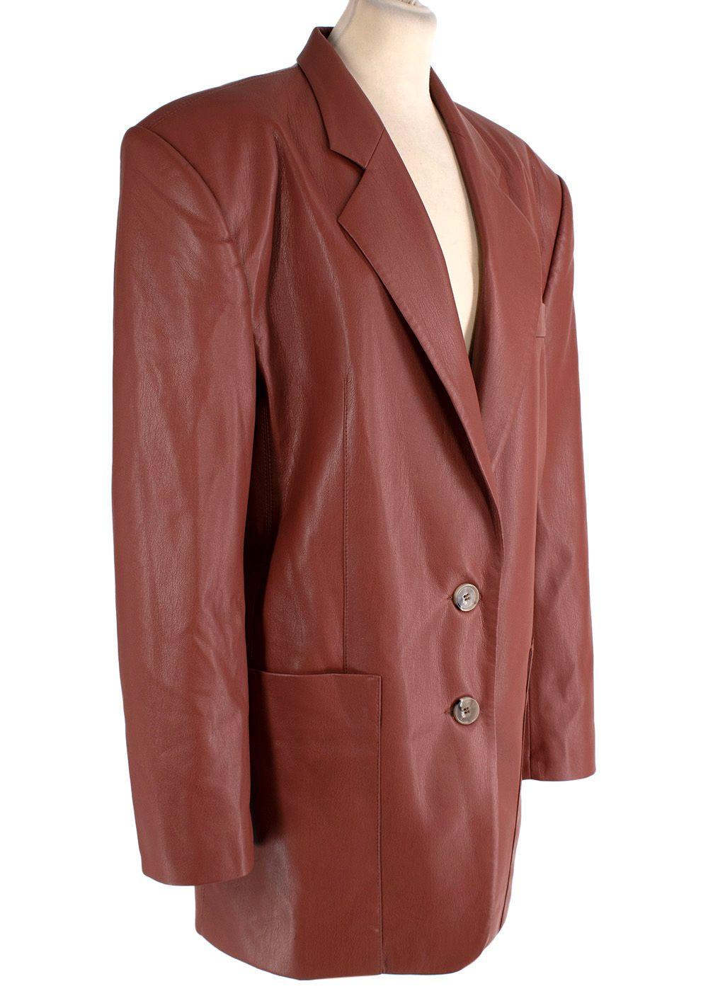 Nanushka Vegan-leather Evan Longline Blazer