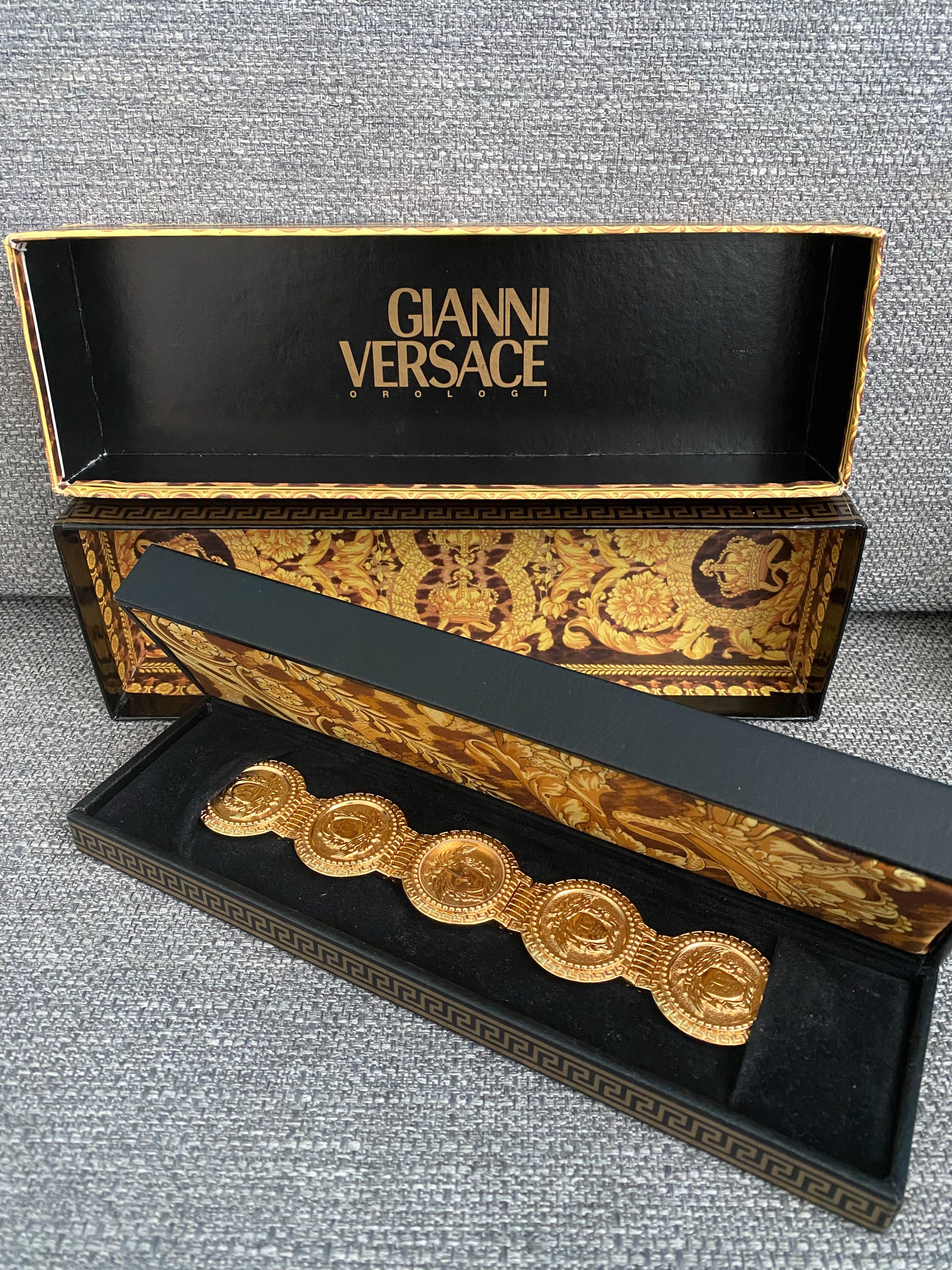Vintage Gold Plated Medusa Head Coin Watch
