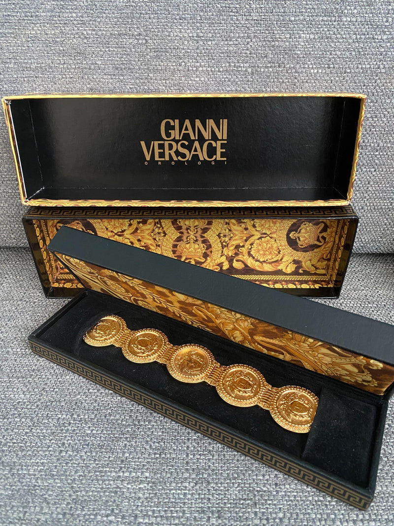 Vintage Gold Plated Medusa Head Coin Watch