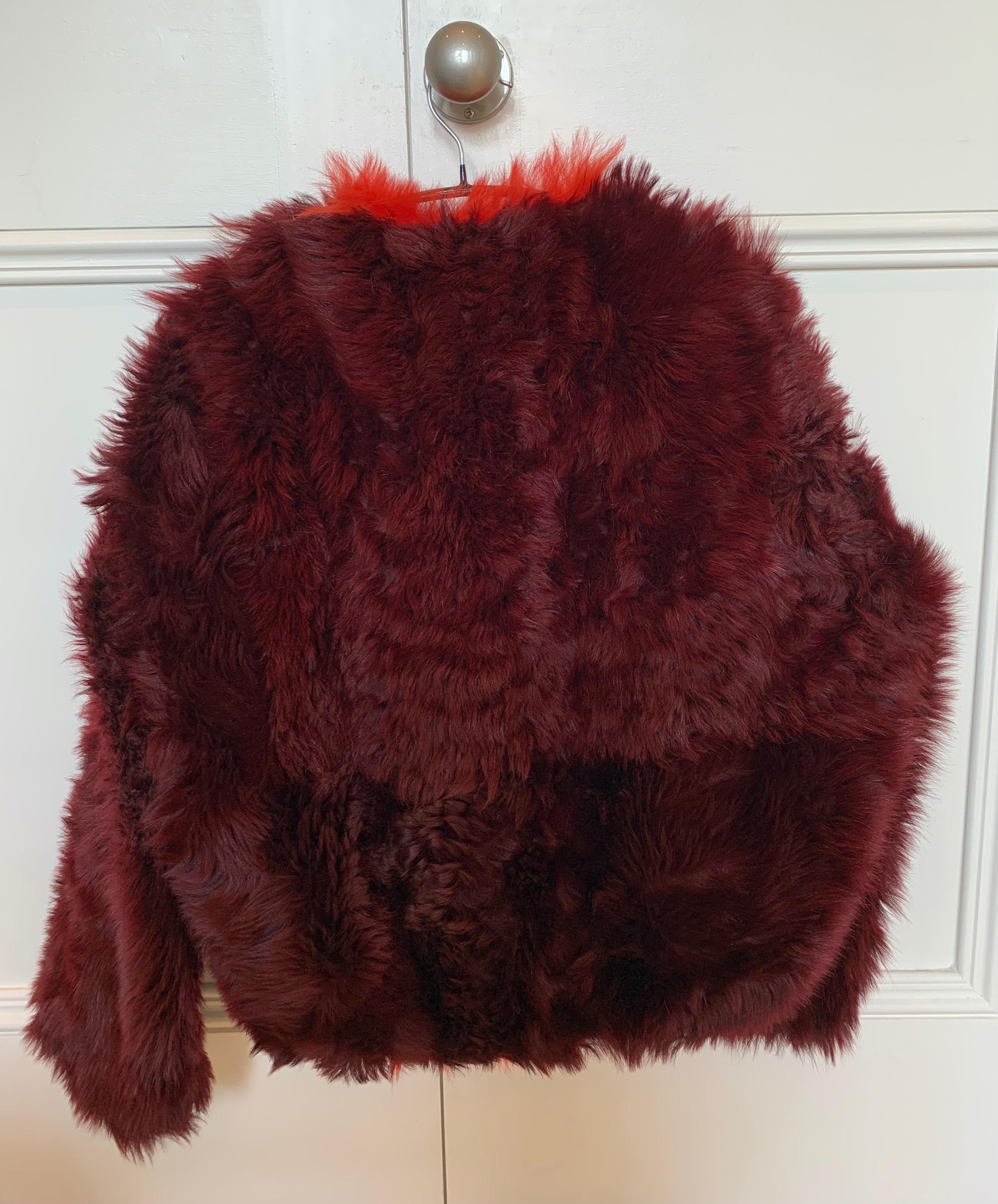 Oversized cropped alpaca coat