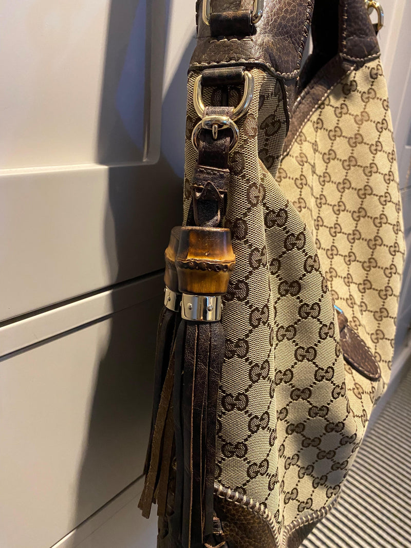 Gucci Brown Monogram Hobo Bag